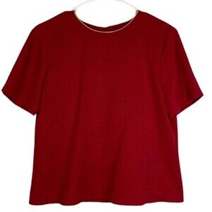 Nancy Bolen City Girl Blouse Shirt Womens Extra Large Red Short Sleeve